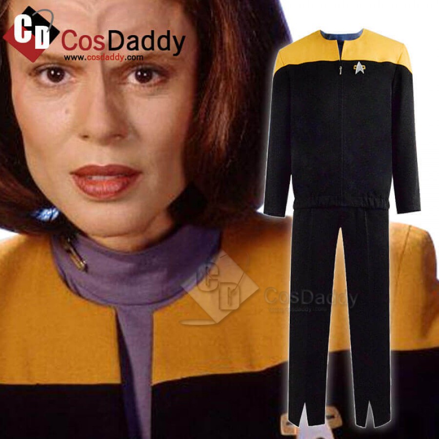 Star Trek Deep Space Nine Voyager Starfleet Yellow Uniform Jumpsuit Costume